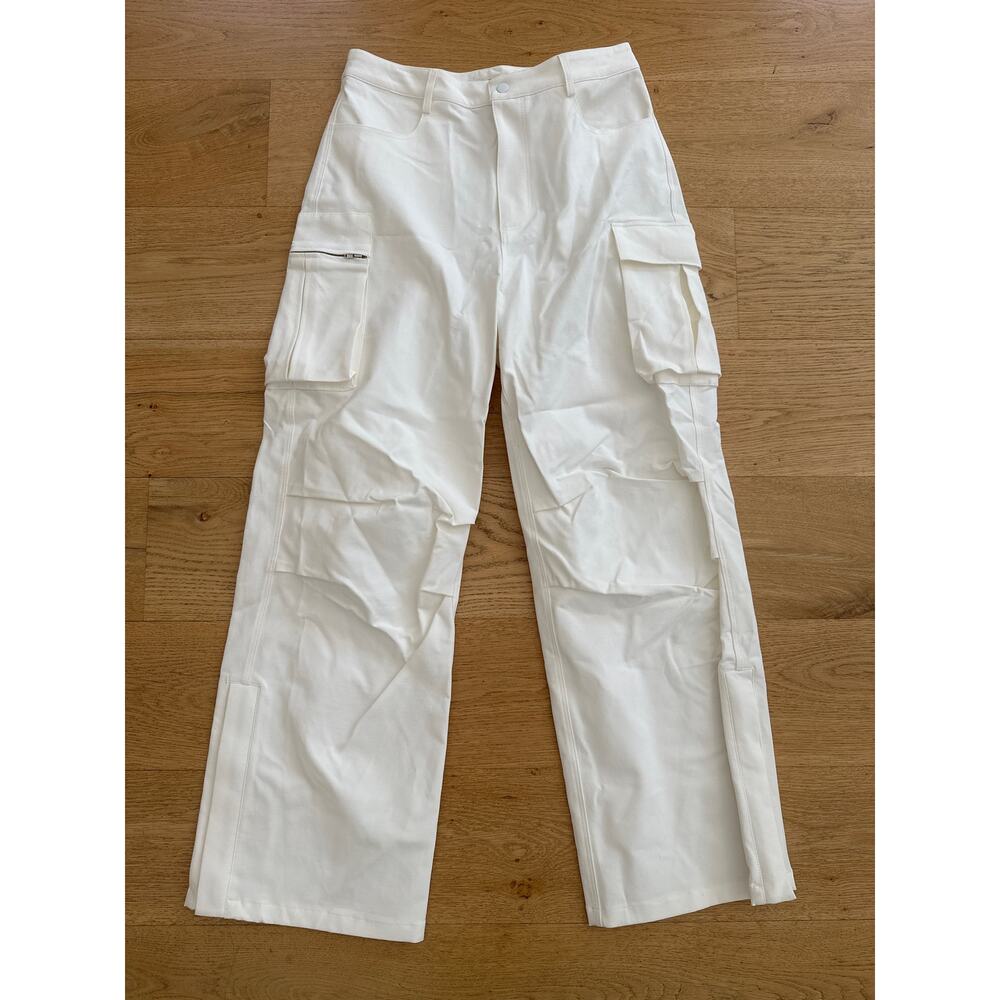 Paper Moon - Cargo Pants with Zip Ankles in White